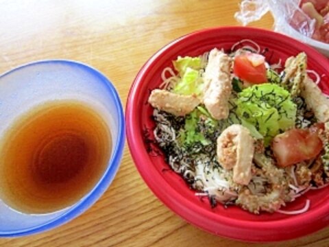 (=^・^=)マヒ∝マヒ∞素麺レタスサラダ